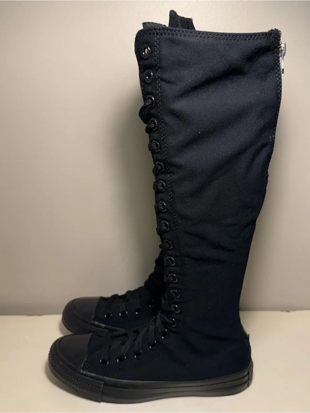 Converse Chuck Taylor Black Star Knee High Sneakers Womens Size 6 Grunge Y2K